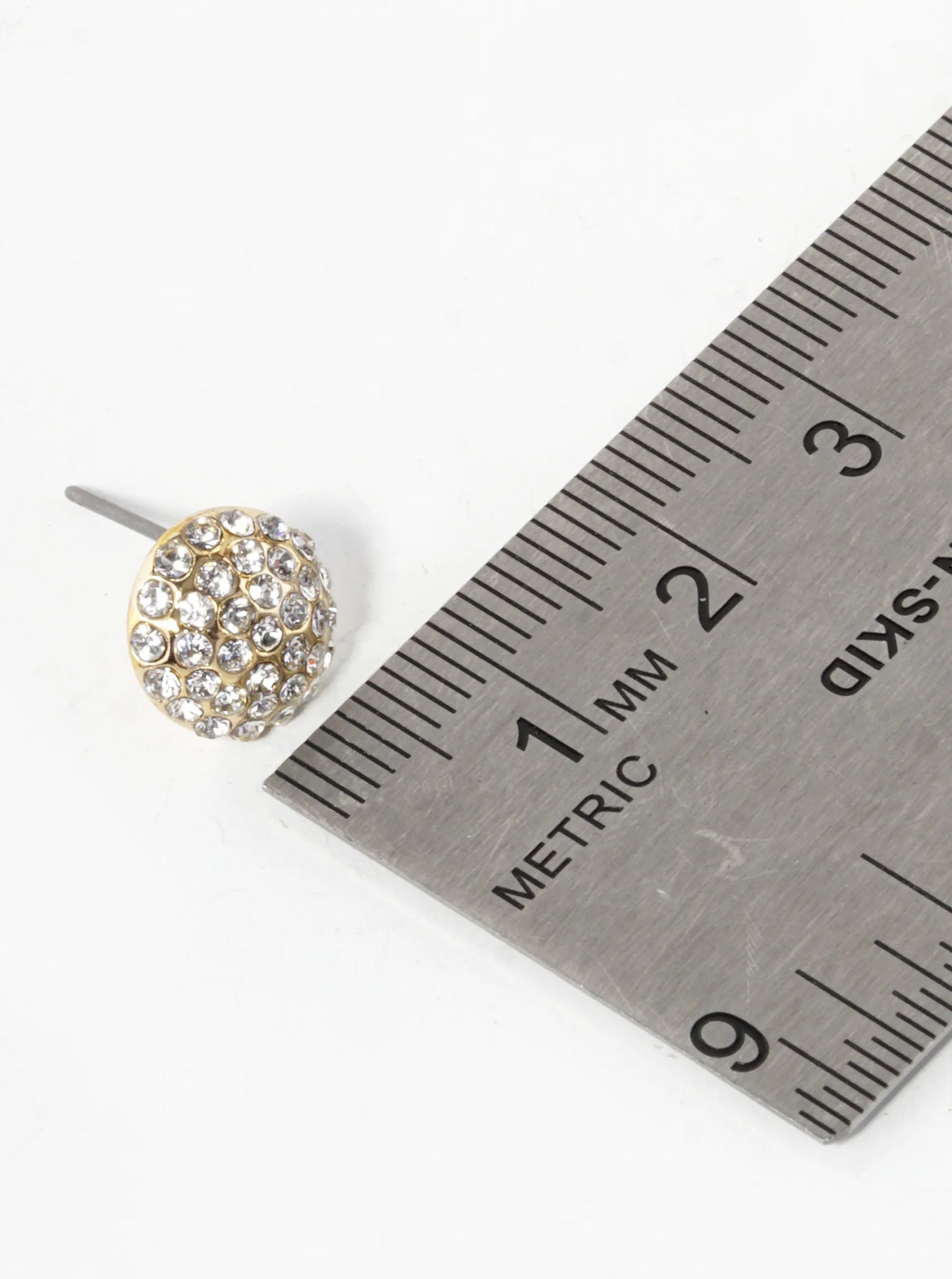 Crystal Pave 9mm Round Button Stud Earrings