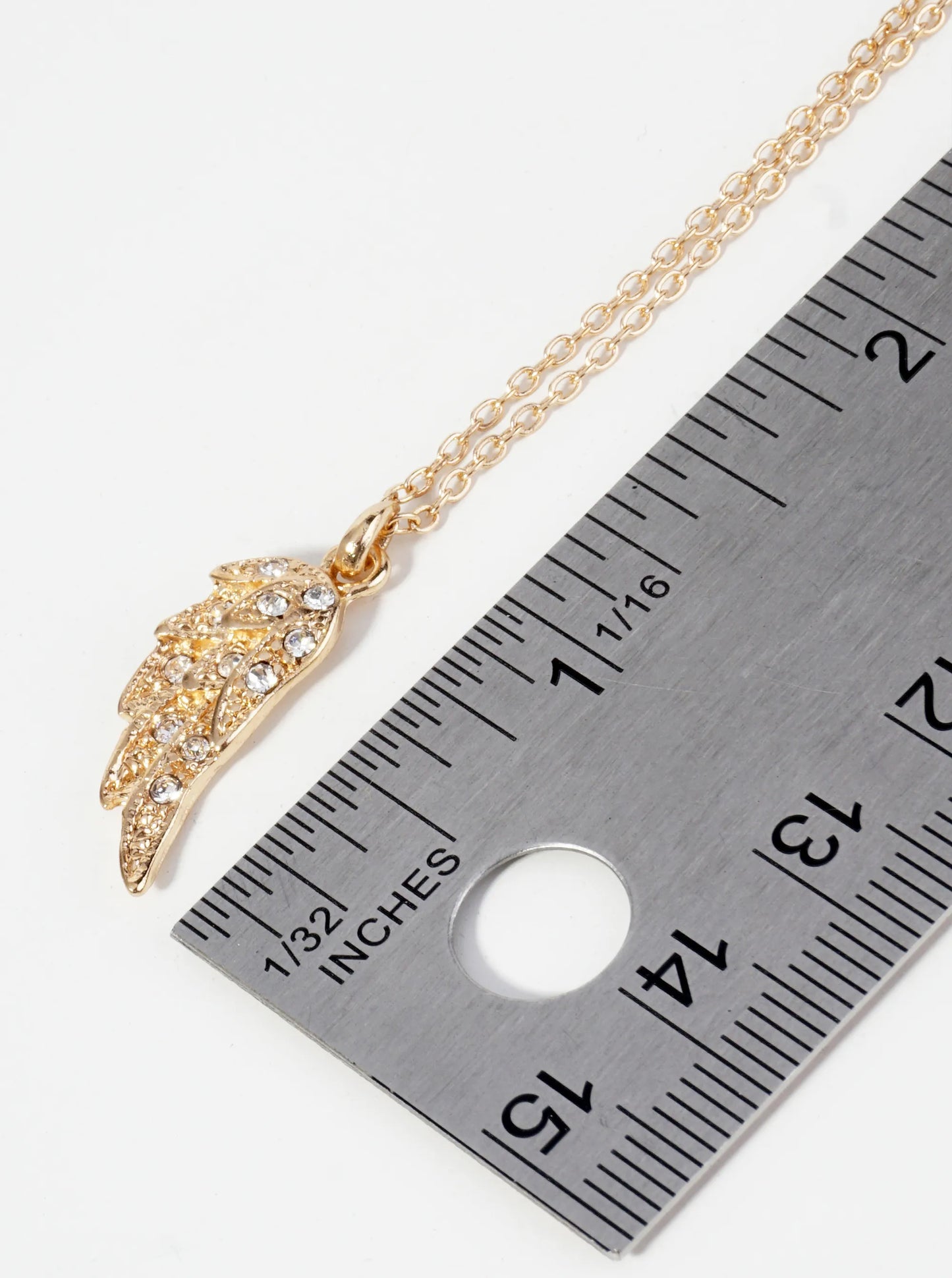 Crystal Pave Angel Wing Pendant Necklace