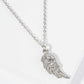 Crystal Pave Angel Wing Pendant Necklace