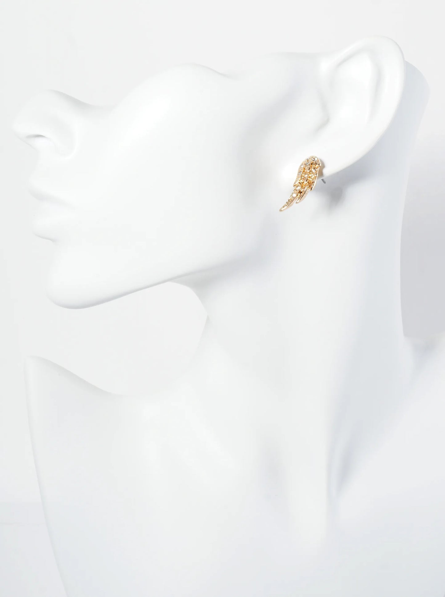 Crystal Pave Angel Wings Post Stud Earrings