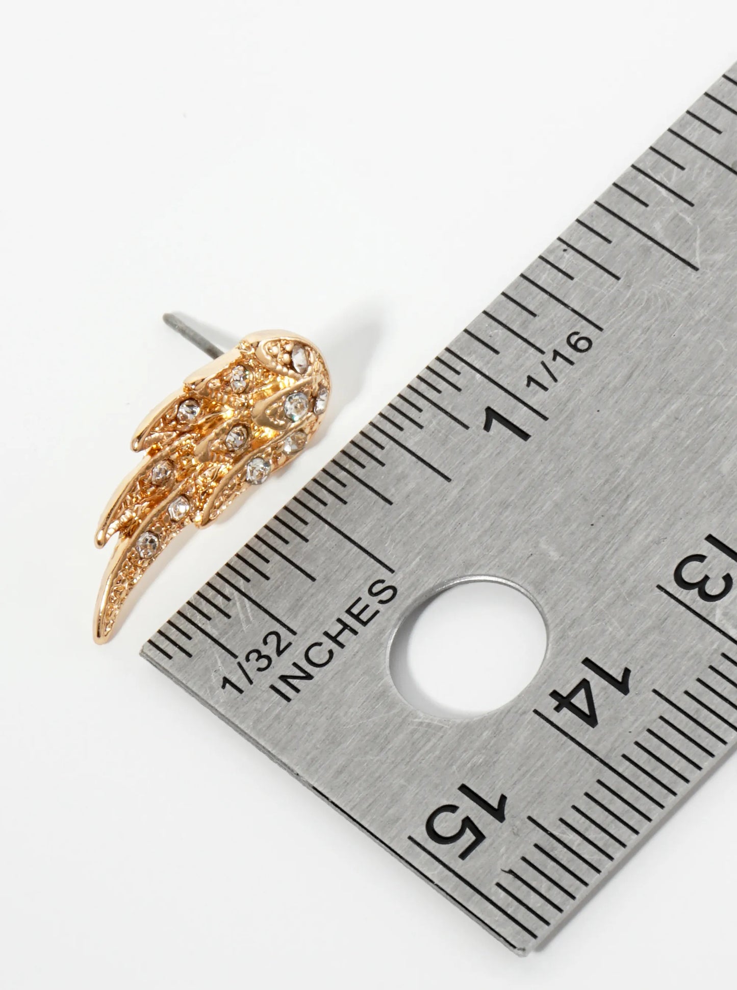 Crystal Pave Angel Wings Post Stud Earrings