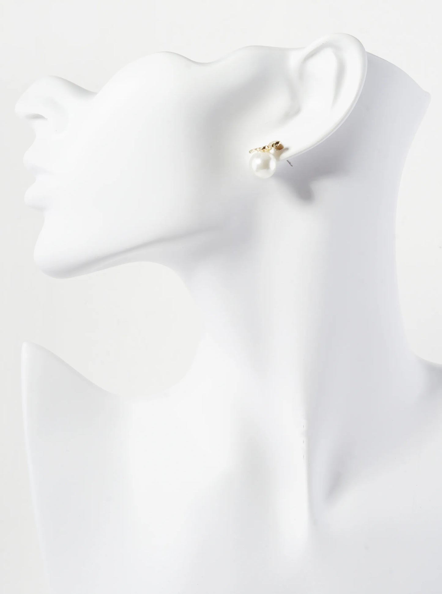 Crystal Pave Butterfly Sitting On 10mm Pearl Bead 15mm Stud Earrings