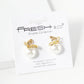 Crystal Pave Butterfly Sitting On 10mm Pearl Bead 15mm Stud Earrings