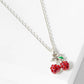 Crystal Pave Cherry Pendant Dainty Necklace