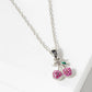 Crystal Pave Cherry Pendant Dainty Necklace