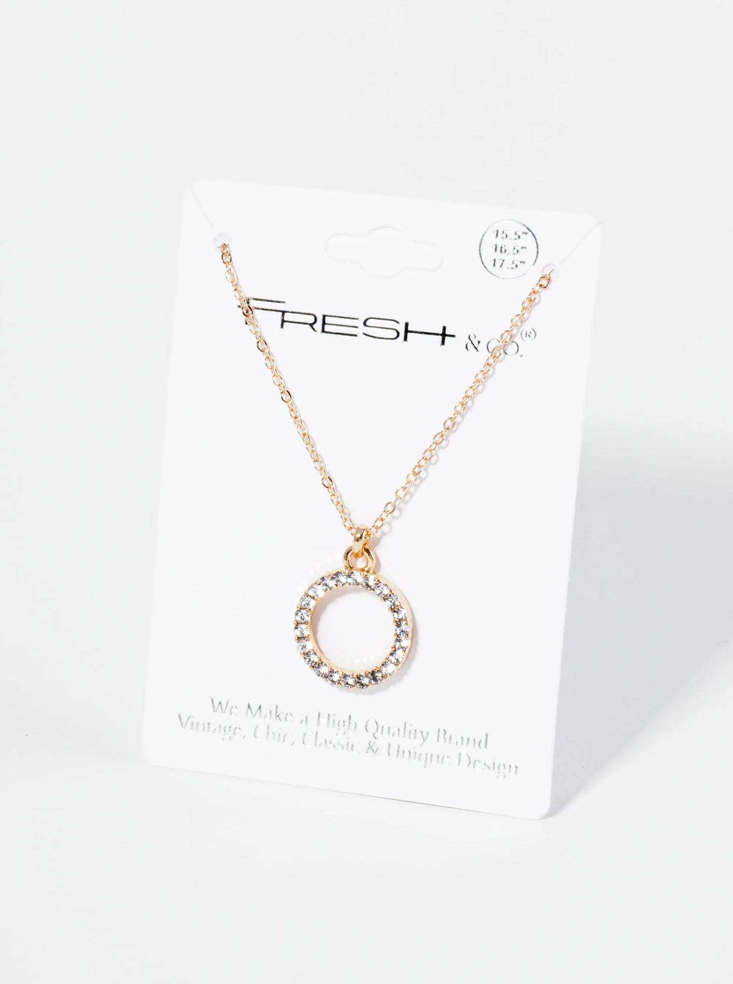 Crystal Pave Circle Pendant Necklace