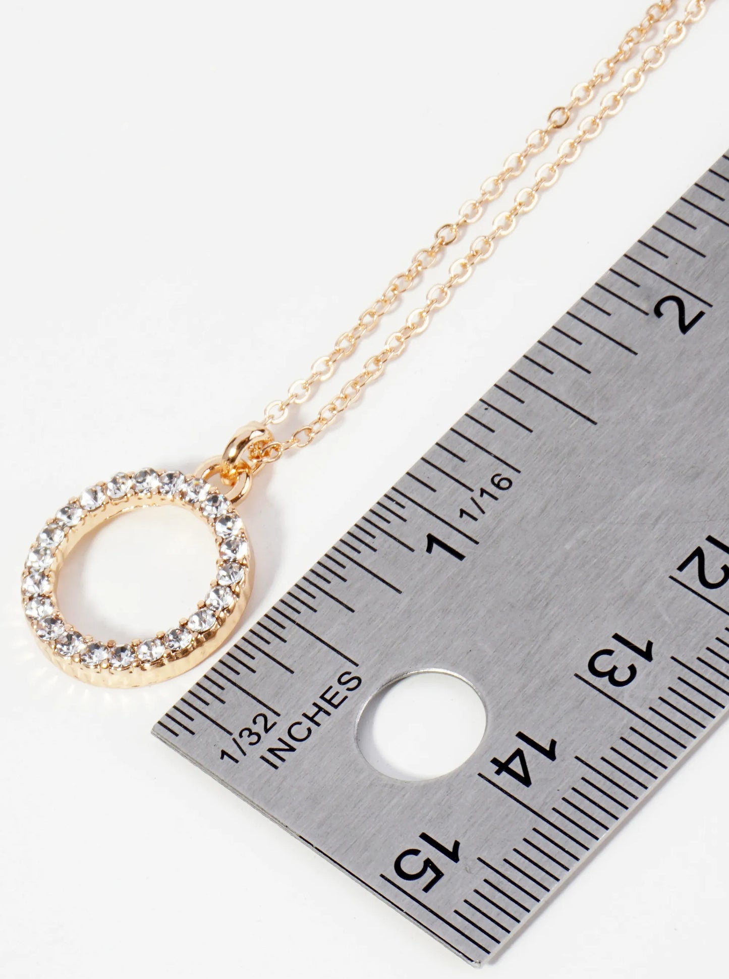 Crystal Pave Circle Pendant Necklace