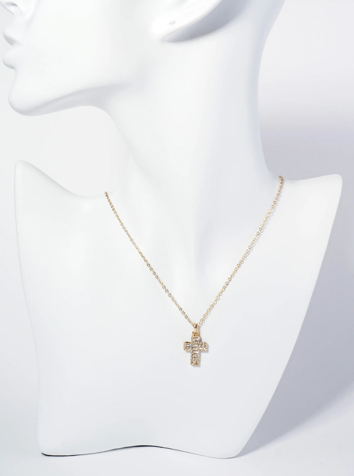 Crystal Pave Cross Pendant Necklace