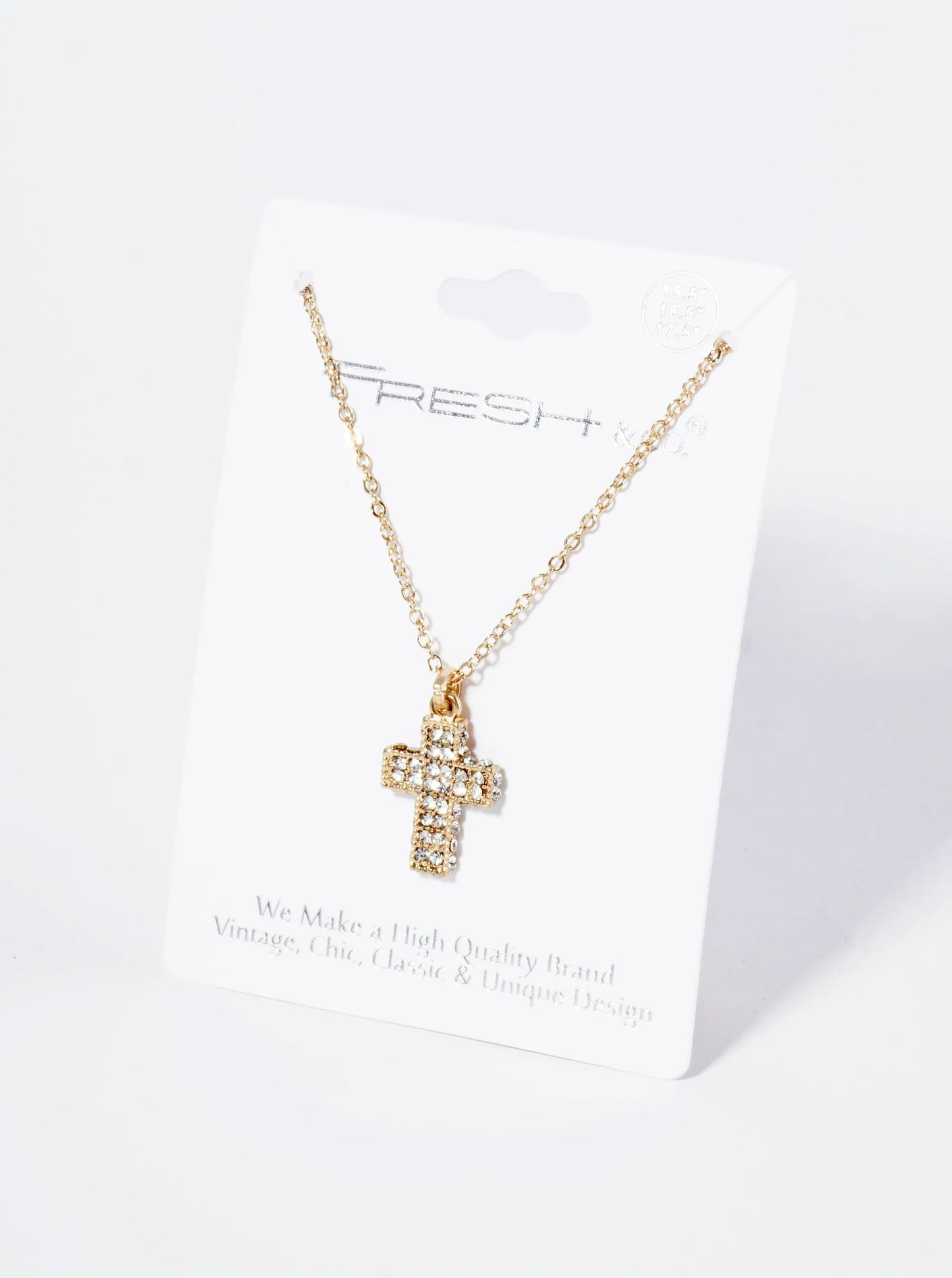 Crystal Pave Cross Pendant Necklace