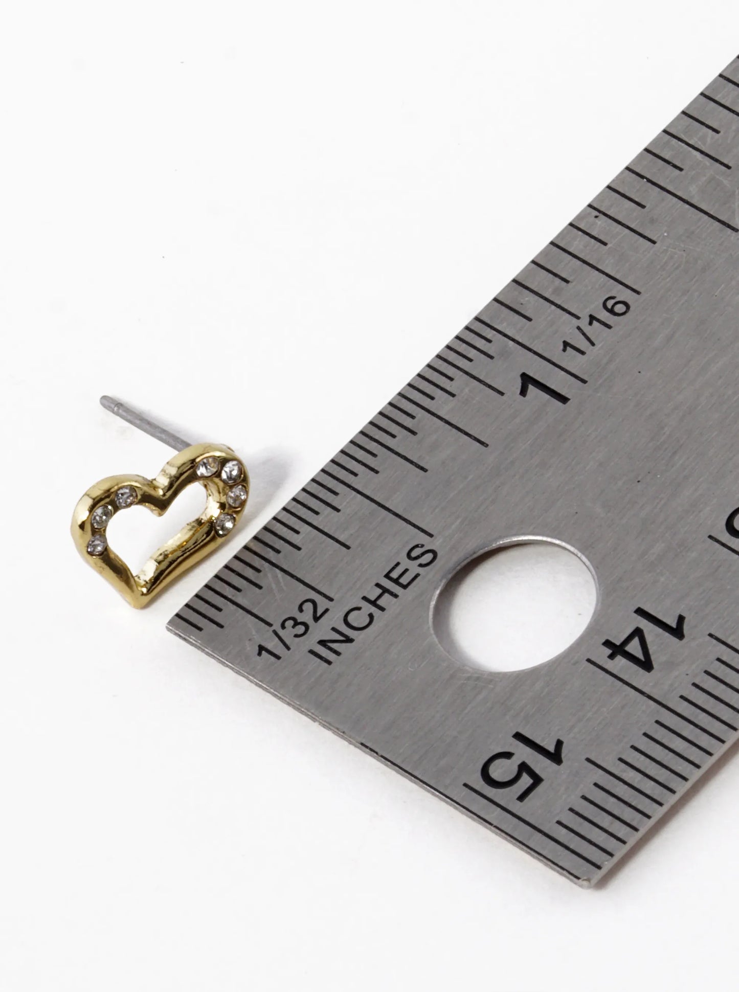 Crystal Pave Dainty 11mm Heart Stud Earrings