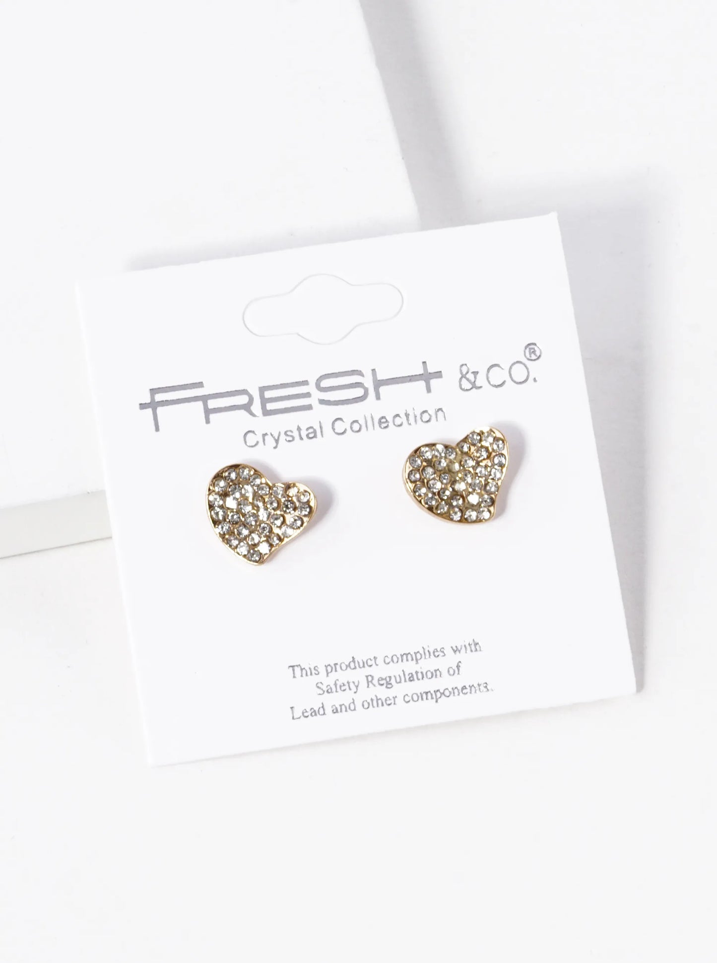 Crystal Pave Dainty Heart Stud Earrings