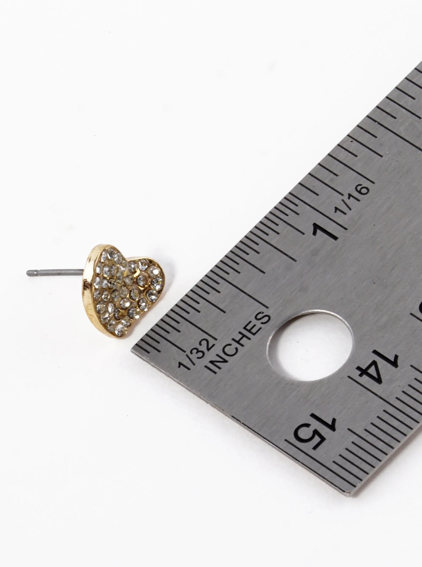 Crystal Pave Dainty Heart Stud Earrings