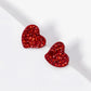 Crystal Pave Dainty Heart Stud Earrings