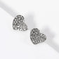 Crystal Pave Dainty Heart Stud Earrings