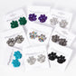 Crystal Pave Dog Paw Game Day Mascot Post Stud Earrings