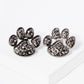 Crystal Pave Dog Paw Game Day Mascot Post Stud Earrings