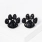 Crystal Pave Dog Paw Game Day Mascot Post Stud Earrings