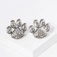 Crystal Pave Dog Paw Game Day Mascot Post Stud Earrings