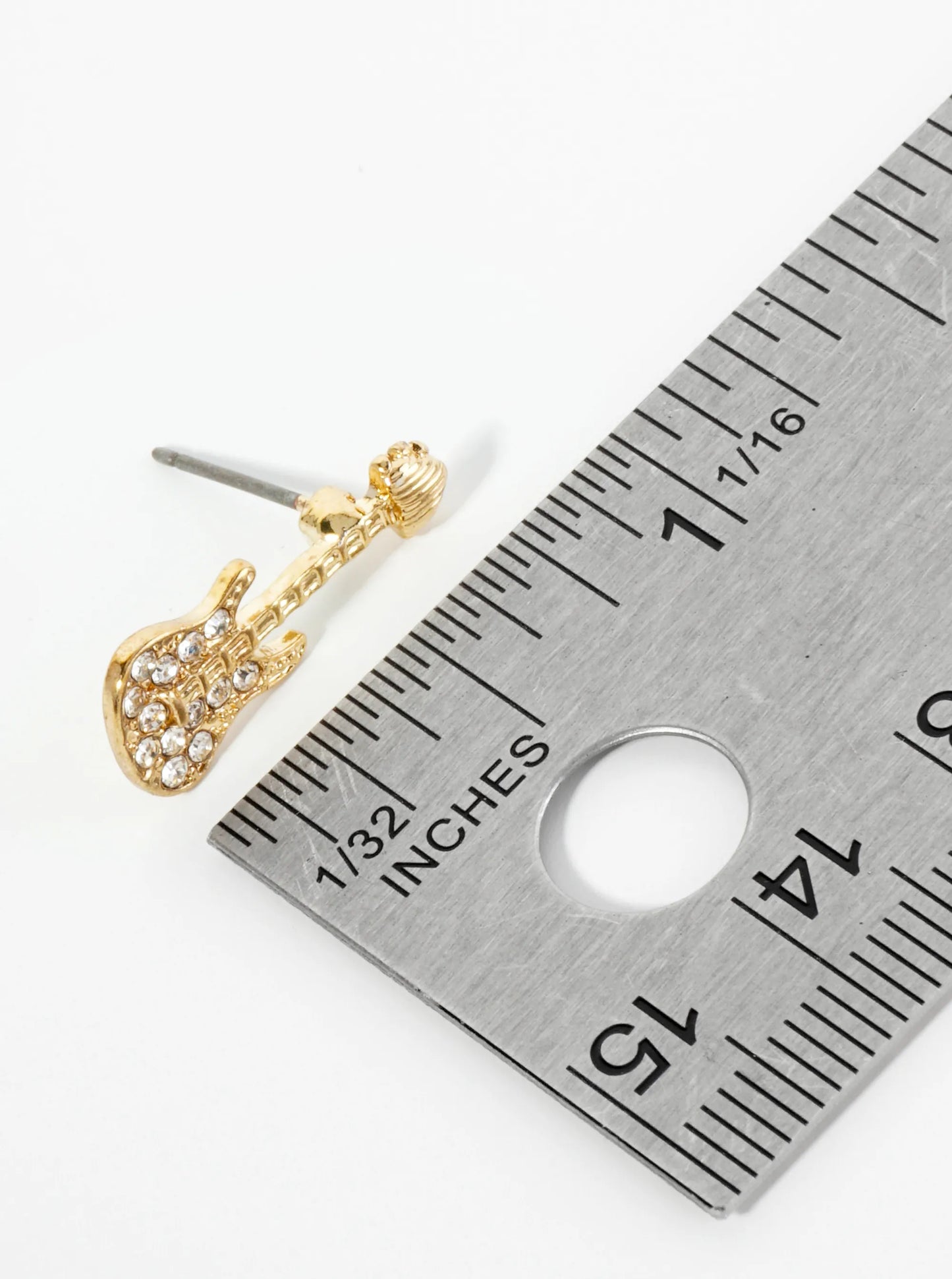 Crystal Pave Electric Guitar Stud Earrings