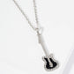 Crystal Pave Enamel Electric Guitar Pendant Necklace