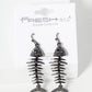 Crystal Pave Fishbone Dangle Drop Earrings