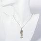 Crystal Pave Fishbone Pendant Necklace