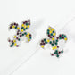 Crystal Pave Fleur De Lis Stud Earrings