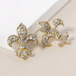 Crystal Pave Fleur De Lis Stud Earrings
