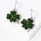 Crystal Pave Four-Leaf Clover Drop Earrings