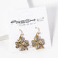 Crystal Pave Four-Leaf Clover Drop Earrings