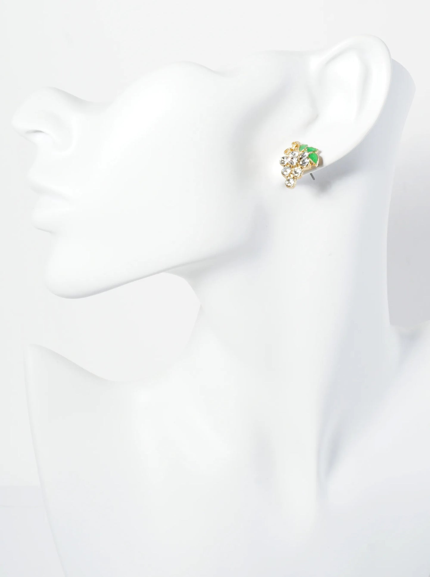 Crystal Pave Grape Post Stud Earrings