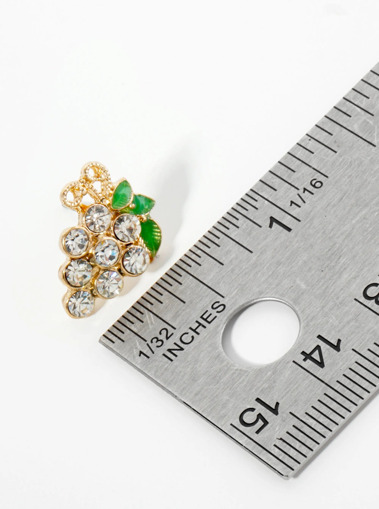 Crystal Pave Grape Post Stud Earrings