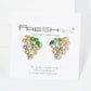 Crystal Pave Grape Post Stud Earrings