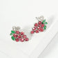Crystal Pave Grape Post Stud Earrings