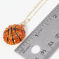 Crystal Pave Half-Dome Basketball Pendant Necklace