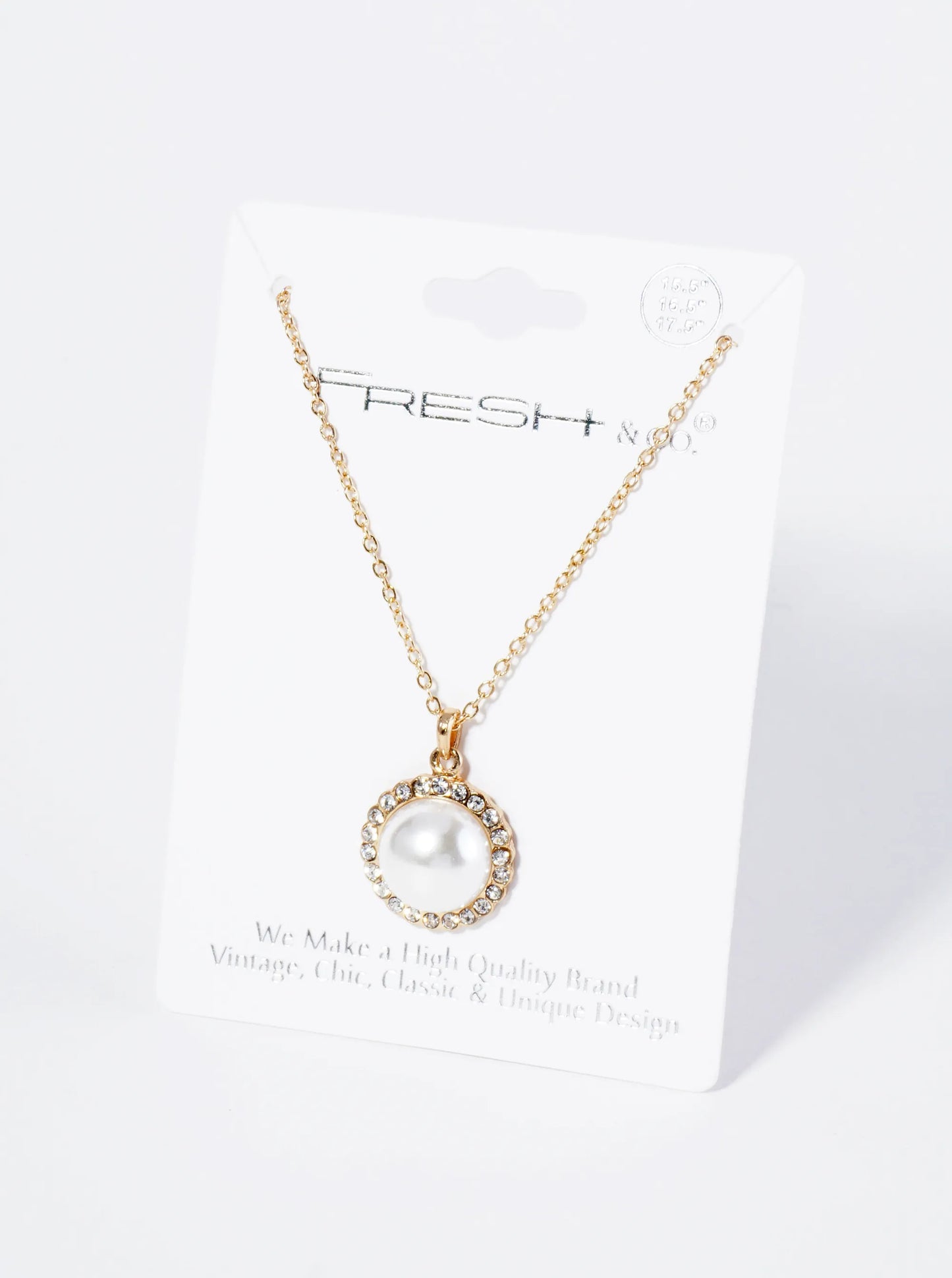 Crystal Pave Half-Dome Pearl Pendant Necklace