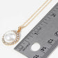 Crystal Pave Half-Dome Pearl Pendant Necklace