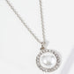 Crystal Pave Half-Dome Pearl Pendant Necklace