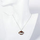 Crystal Pave Half Football Pendant Necklace