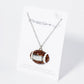 Crystal Pave Half Football Pendant Necklace