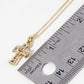 Crystal Pave Half Inch Cross Pendant Necklace