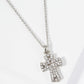 Crystal Pave Half Inch Cross Pendant Necklace