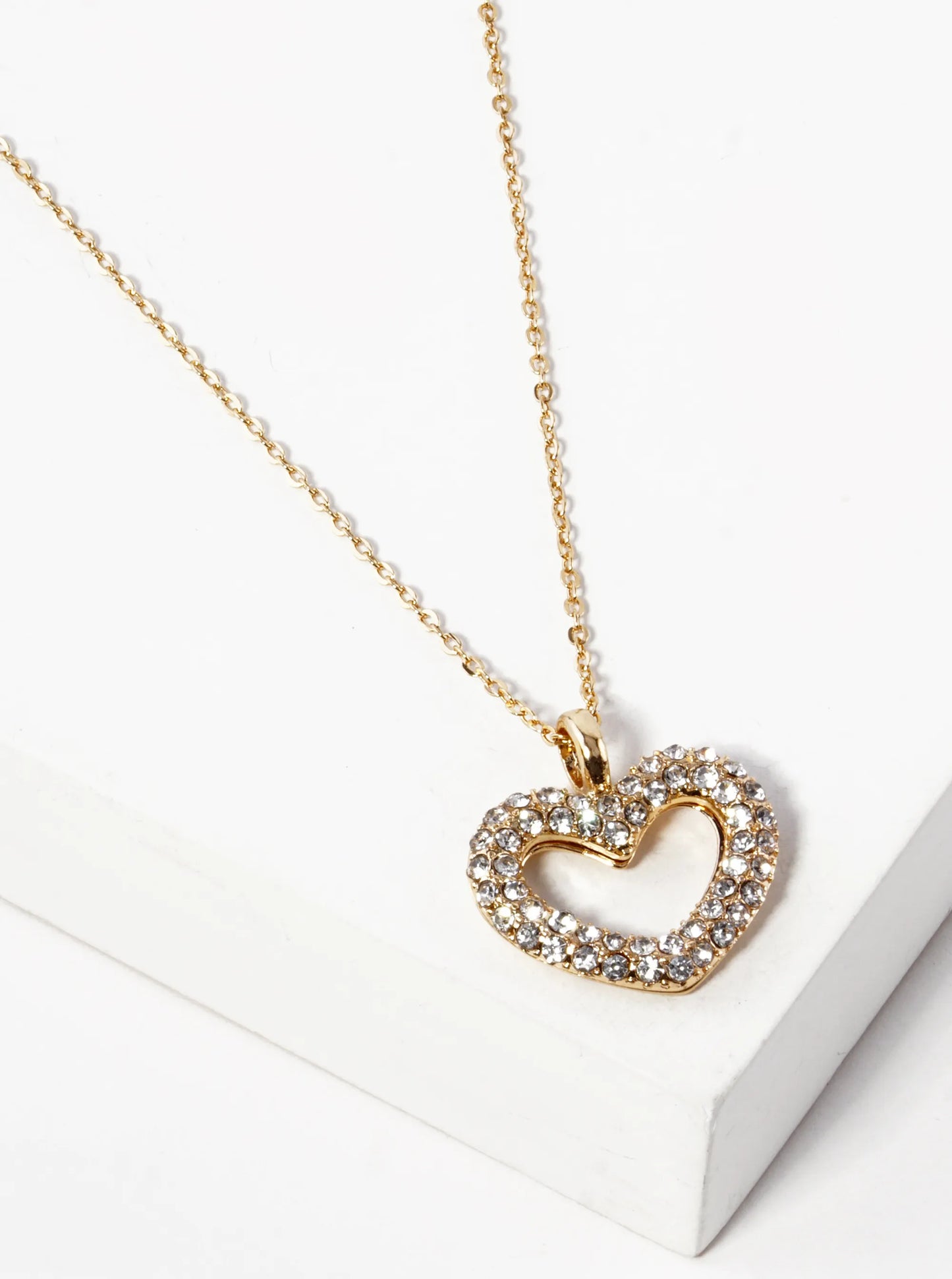 Crystal Pave Heart Pendant Necklace