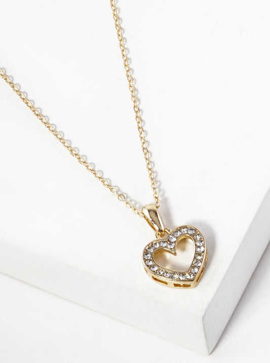 Crystal Pave Heart Pendant Necklace