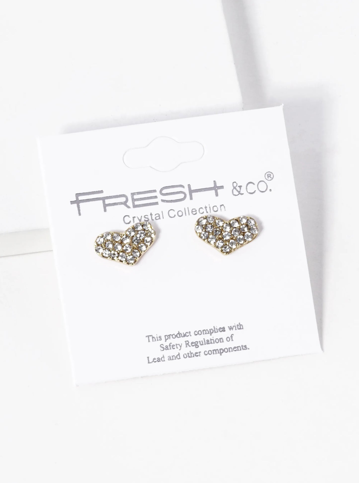 Crystal Pave Heart Stud Earrings