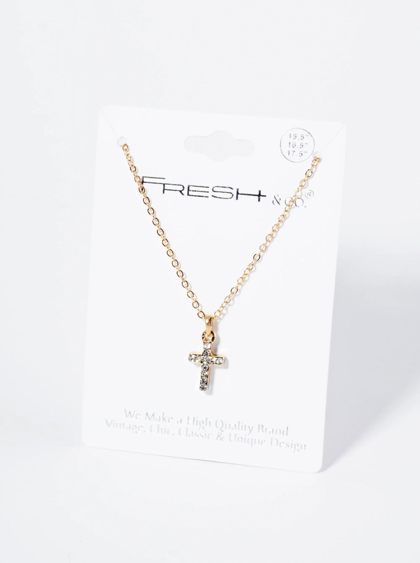 Crystal Pave Mini Cross Pendant Necklace