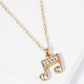 Crystal Pave Musical Note Pendant Necklace