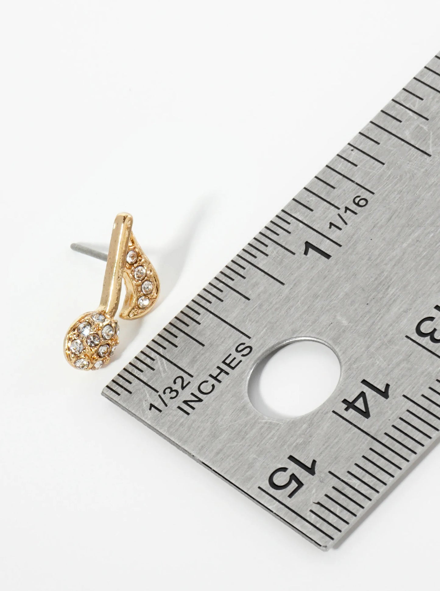 Crystal Pave Musical Note Post Stud Earrings