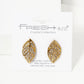 Crystal Pave Nature-Inspired 21mm Leaf Stud Earrings