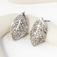 Crystal Pave Nature-Inspired 21mm Leaf Stud Earrings